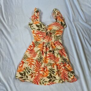 Tropical Print Mini Dress